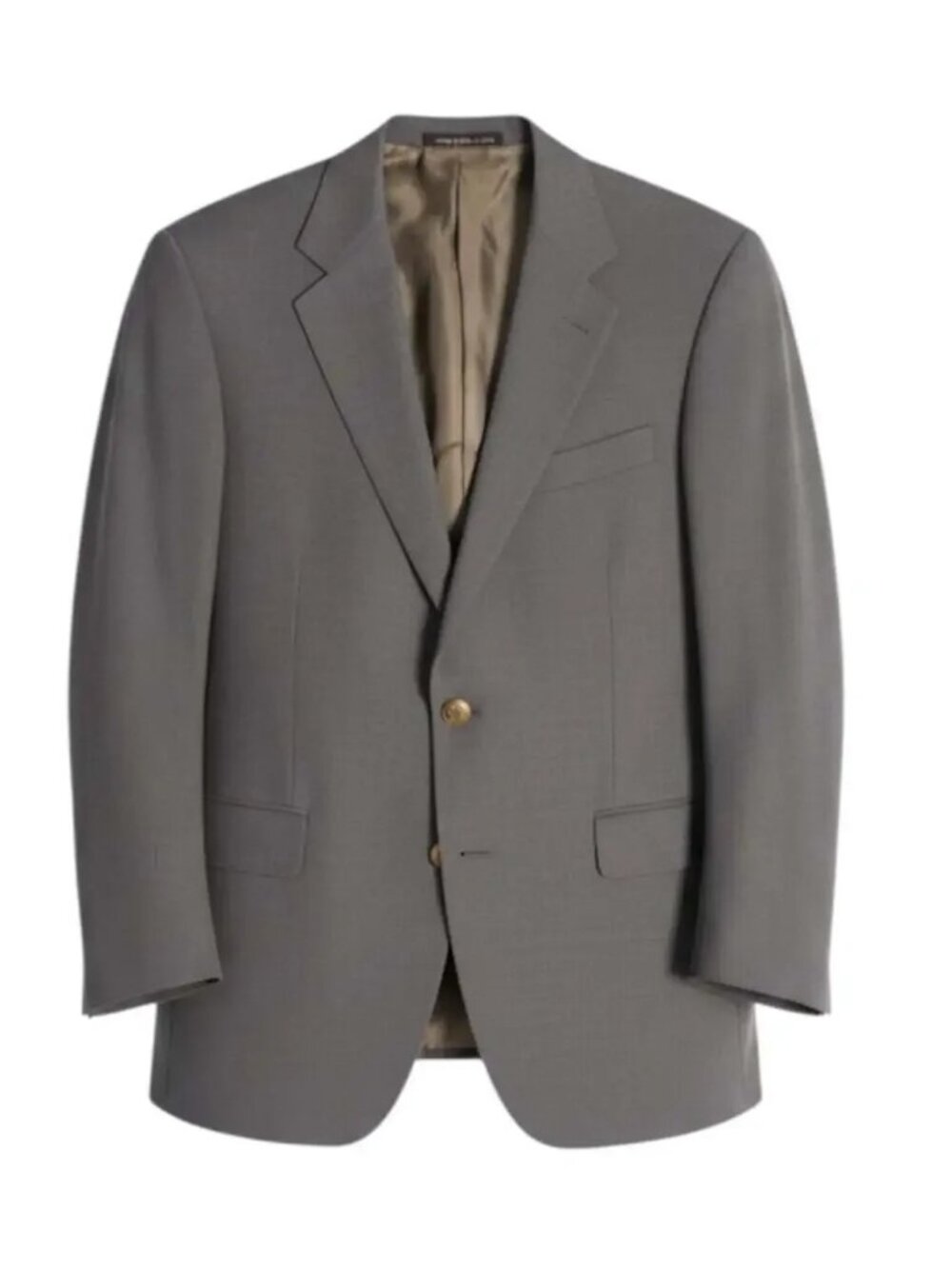 Report Hardwick Clothes Vintage Men's Grey Wool Blazer with Crest Gold Buttons